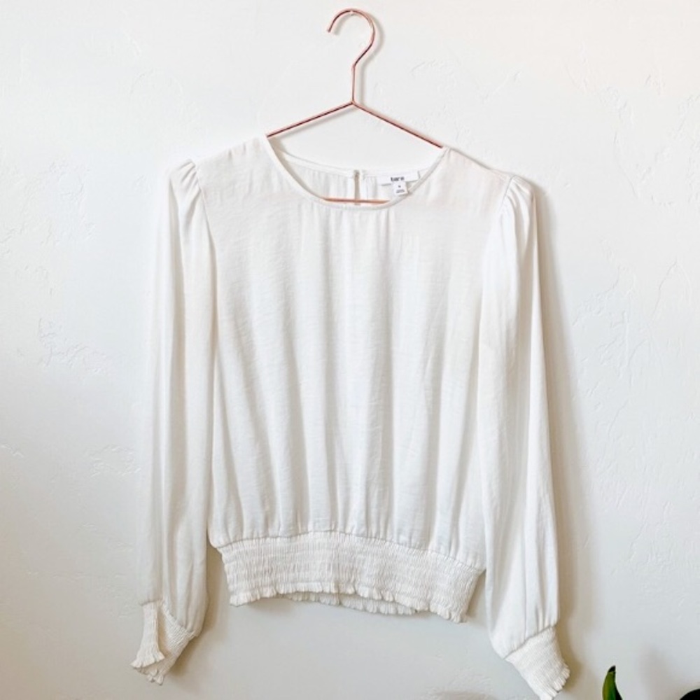 Bar III | White Cinched Waist Lightweight Blouse